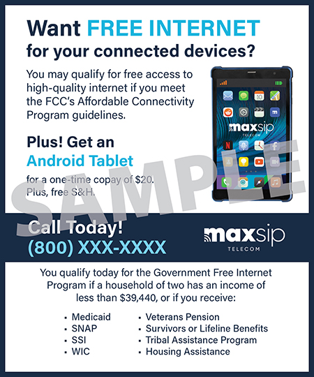 MaxSip Free Internet